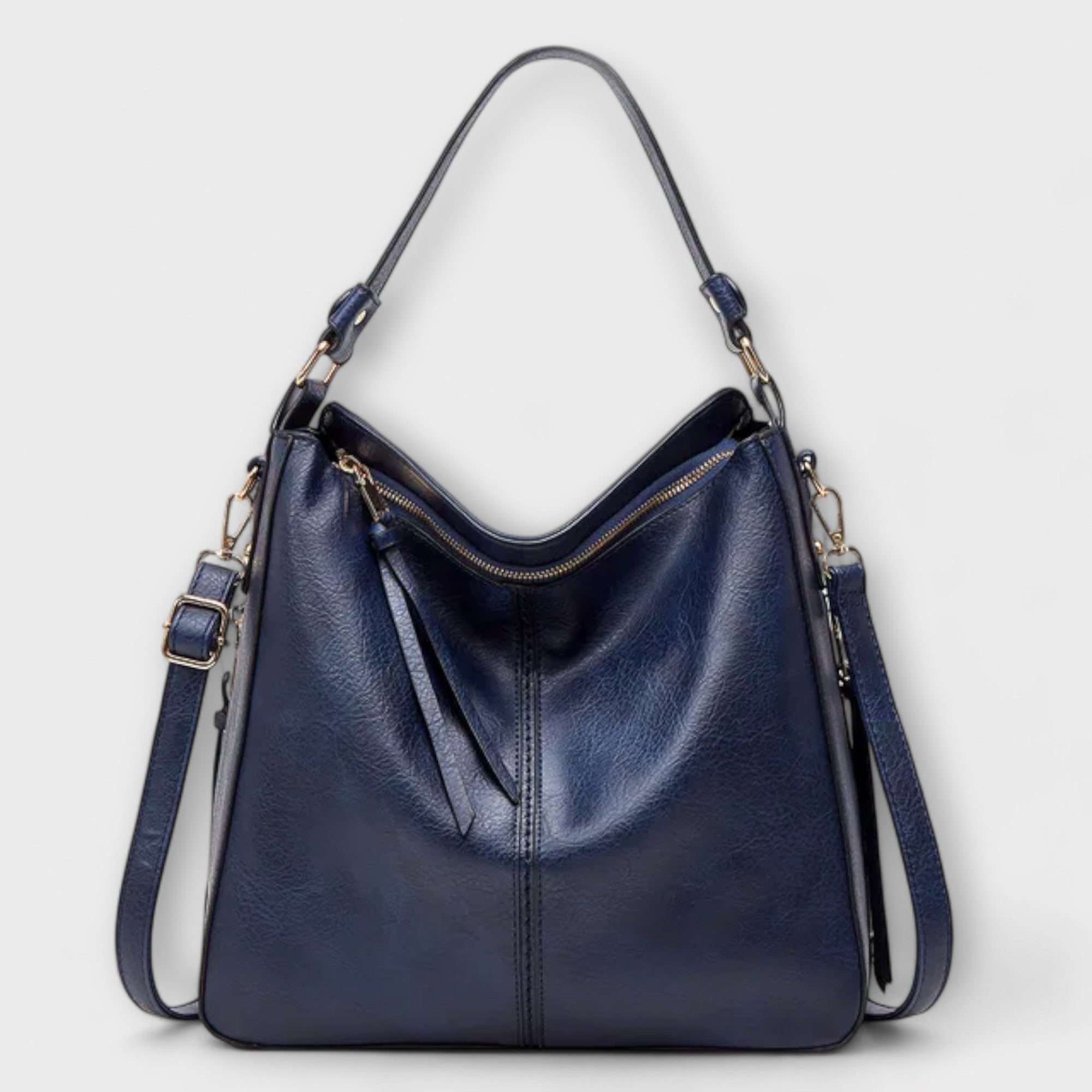 Schultertasche Leder Blau elegant