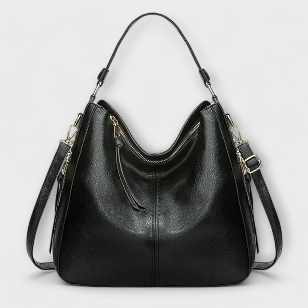 Schultertasche Leder Schwarz elegant