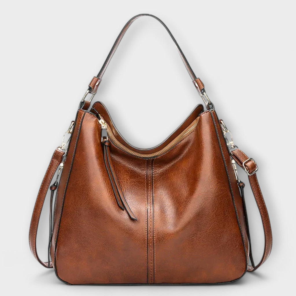 Schultertasche Leder Braun elegant