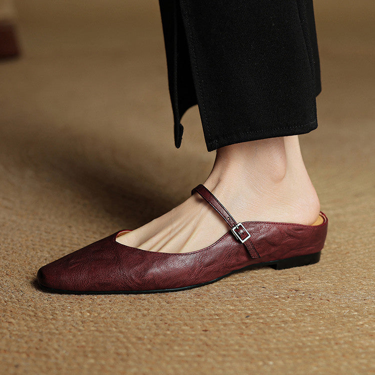 Slip-on-Mules aus Leder Draufsicht