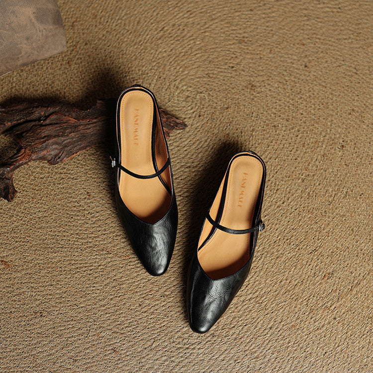 Slip-on-Mules aus Leder oben