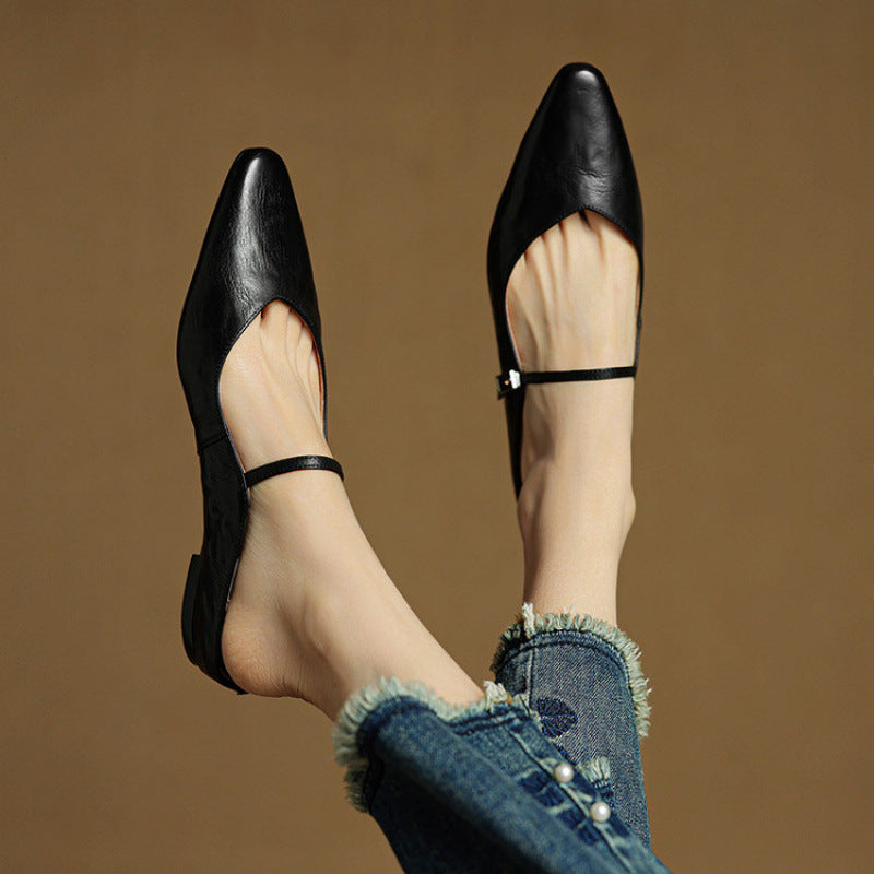 Slip-on-Mules Schwarz aus Leder