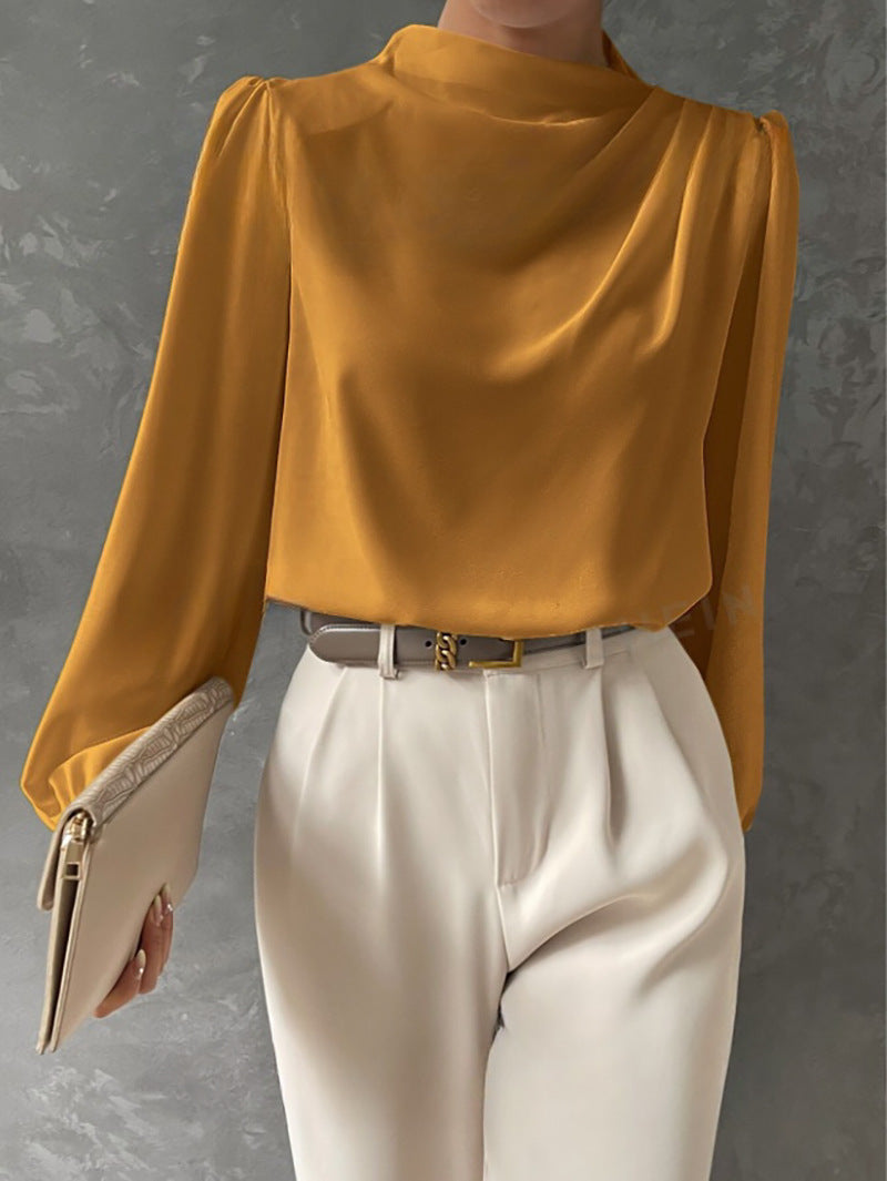 Langarmbluse Orange fließend elegant