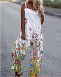 Jumpsuit Blumenmuster Weiß