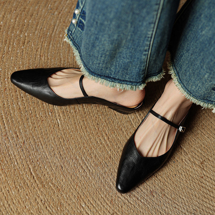 Slip-on-Mules aus Leder Perspektive