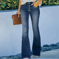 Jeans Bootcut hohe Taille Blau