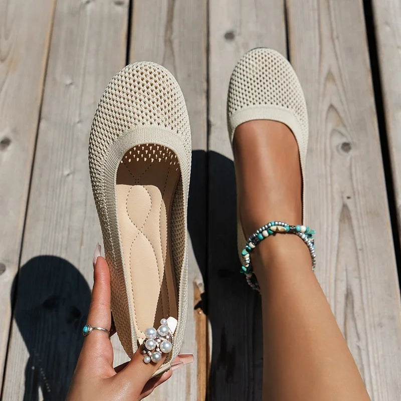 Ballerinas ergonomisch bequem Creme Weiß