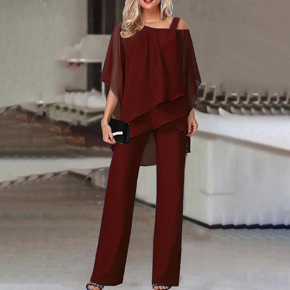 Eleganter Cold-Shoulder Jumpsuit als Overall mit weitem Bein