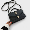 Schultertasche Strukturiert Schwarz elegant