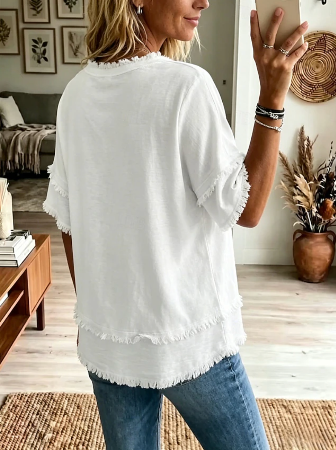 Women's Blouse Ruffle Solid Color