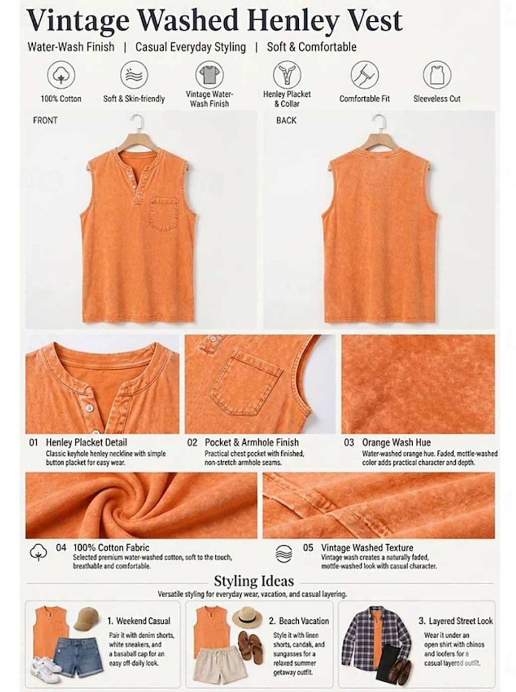 Women's Cotton Henley Shirt