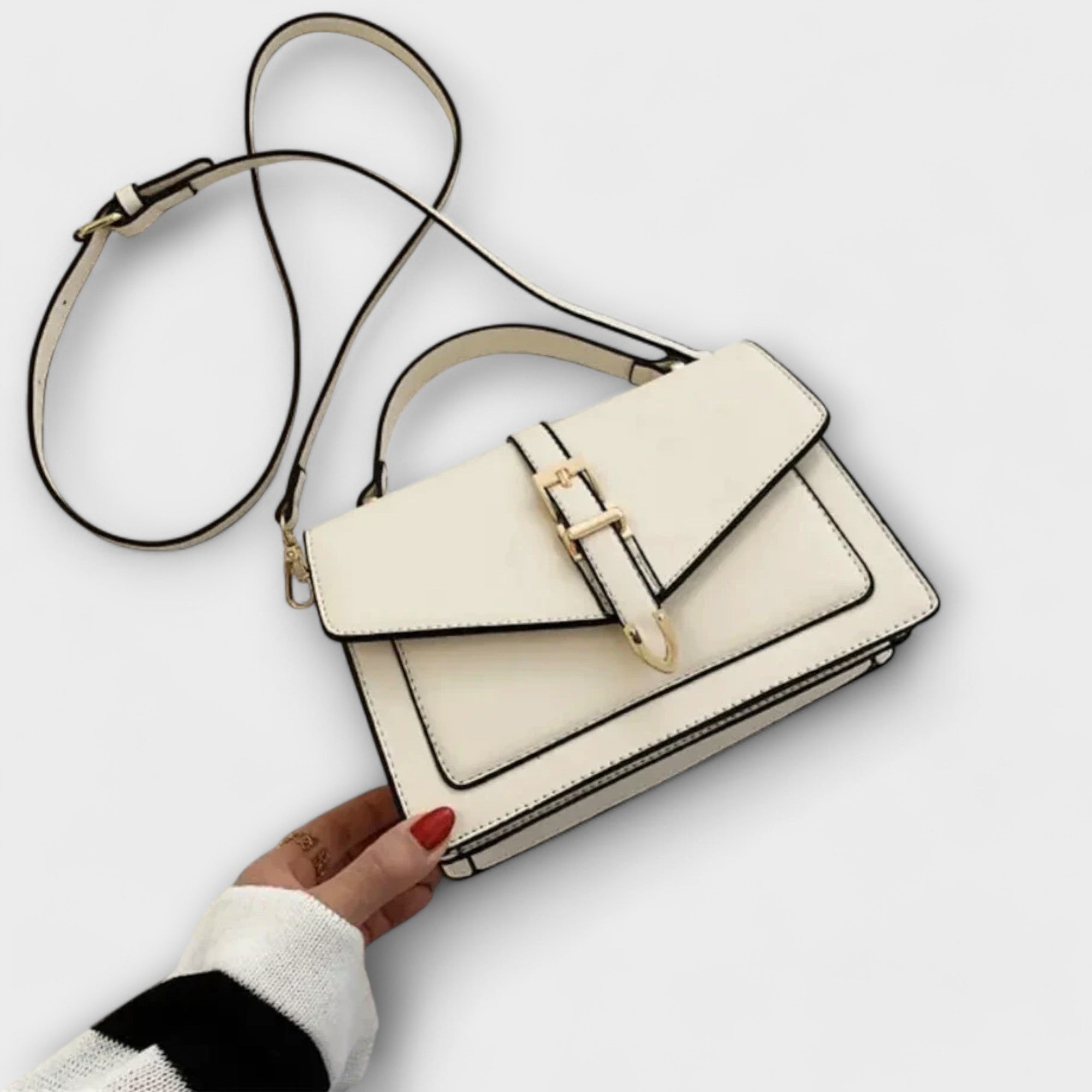 Schultertasche Strukturiert Weiß elegant