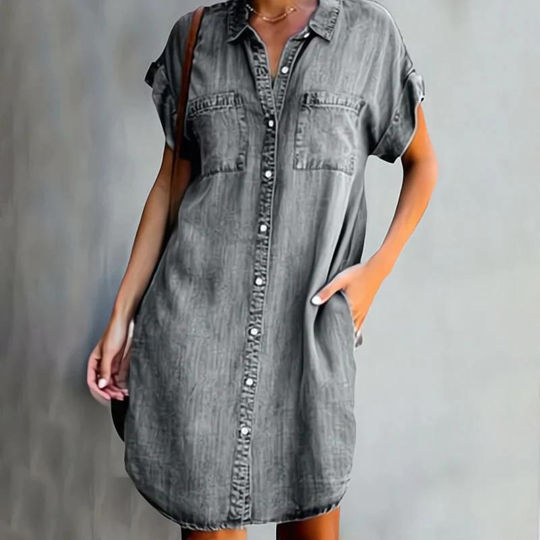 Denimkleid Jeanskleid Grau
