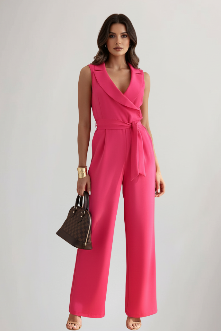 Jumpsuit V Ausschnitt Rosa