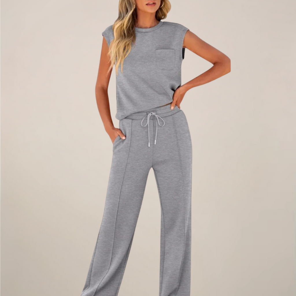 Zweiteiler Set Top und Hose mit Kordelzug seitlich