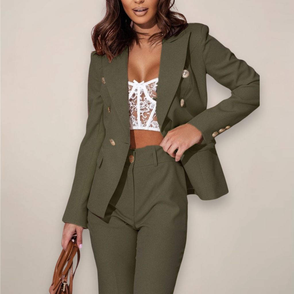 Hosenanzug Armeegrün Blazer und Hose