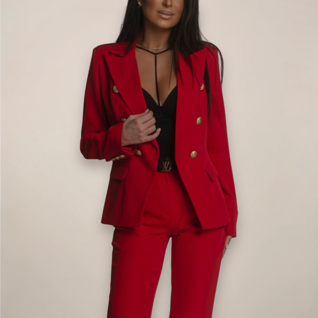 Hosenanzug Rot Blazer und Hose