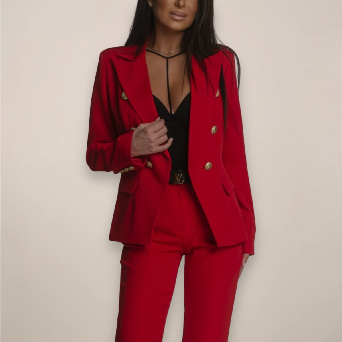 Hosenanzug Rot Blazer und Hose
