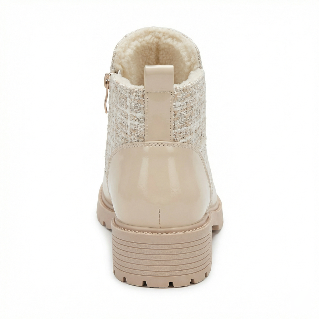 Schuhe Spitze niedriger Absatz Beige