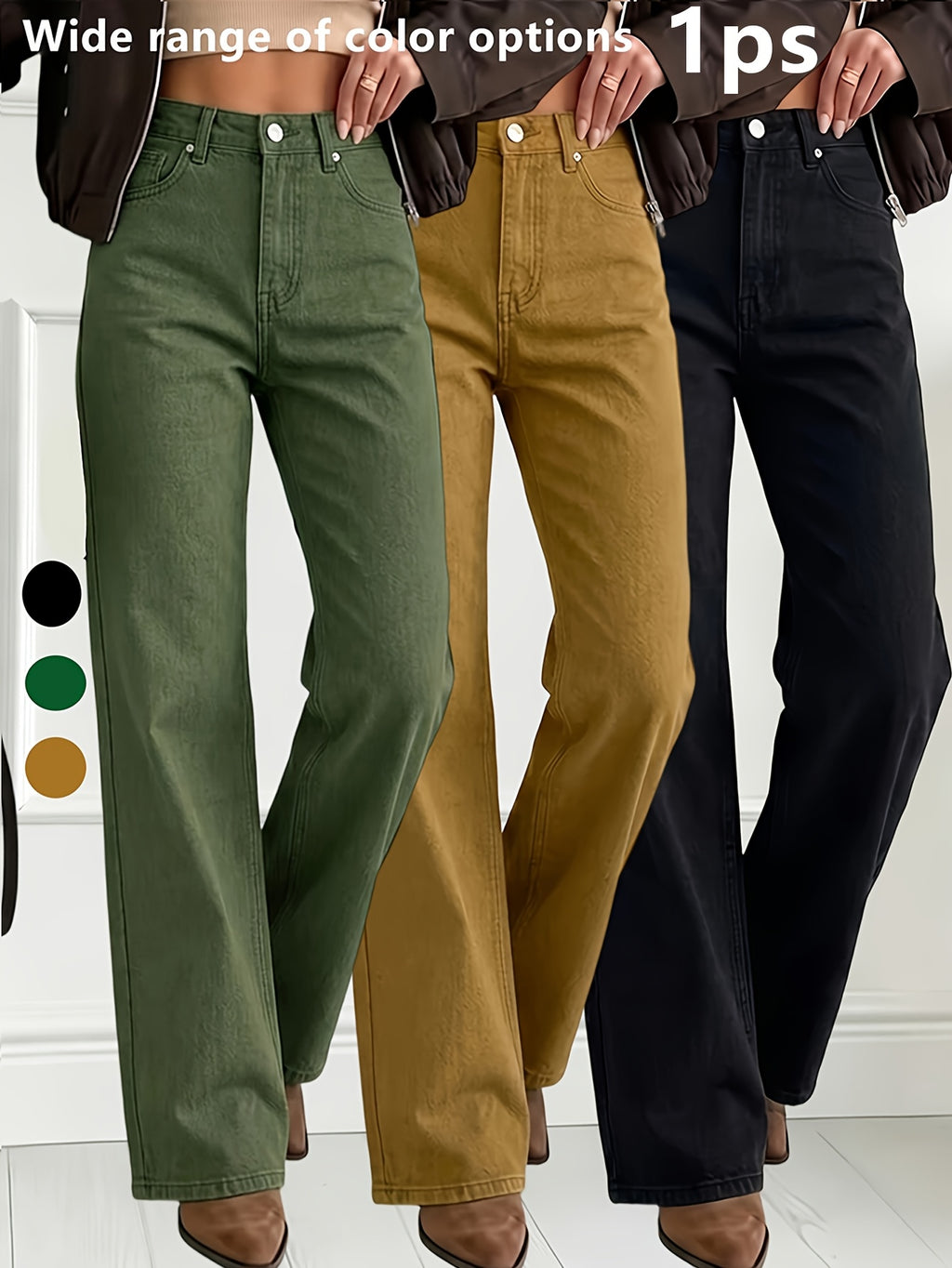 Gerade geschnittene Slim-Fit Jeans in drei Farben