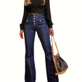 Ausgestellte High-Waist Jeans im schlanken Schlaghosen-Schnitt
