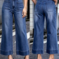 Cropped Schlagjeans mit hoher Taille im Wide-Leg-Schnitt