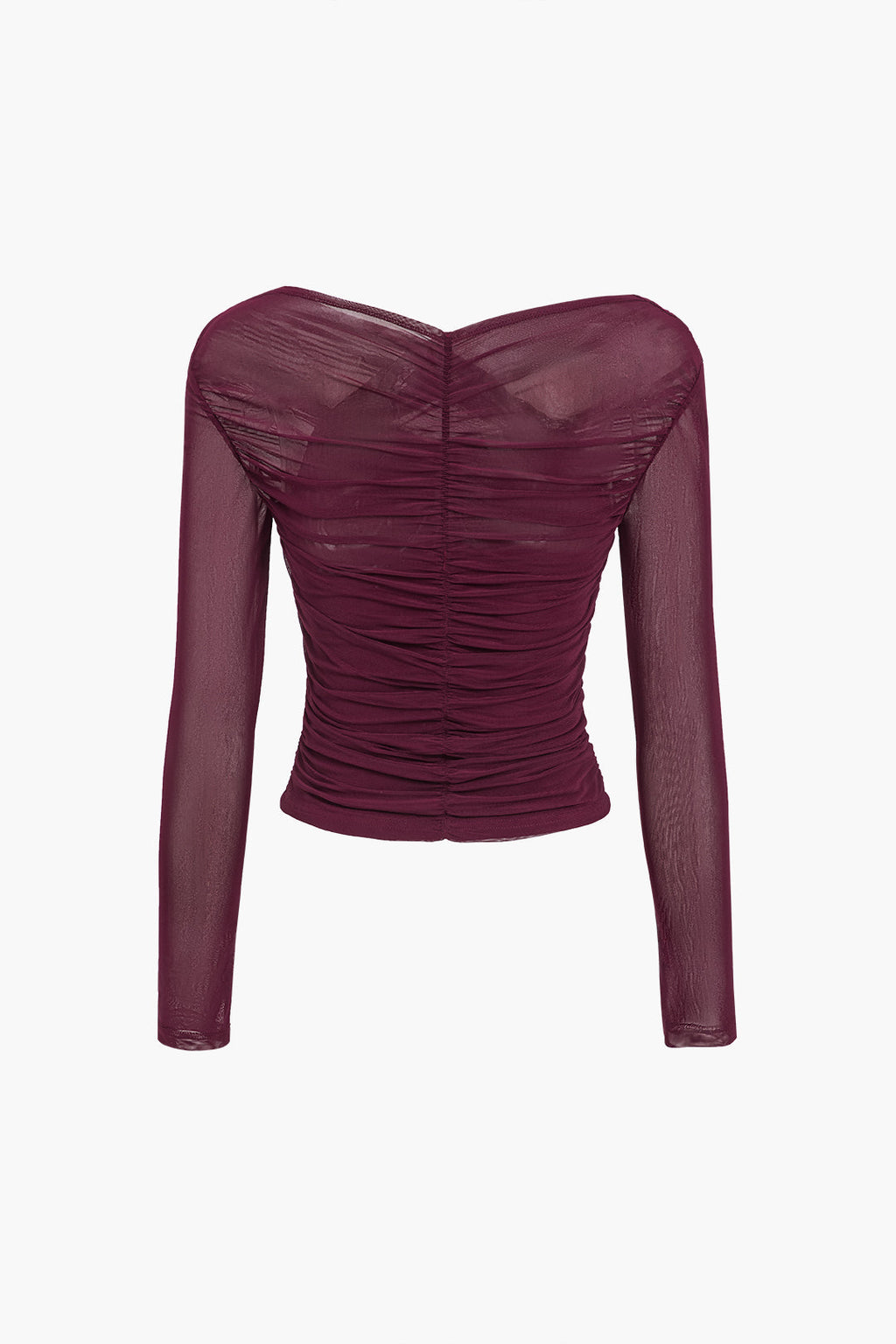 Mesh Top Langarm gerafft seitlich