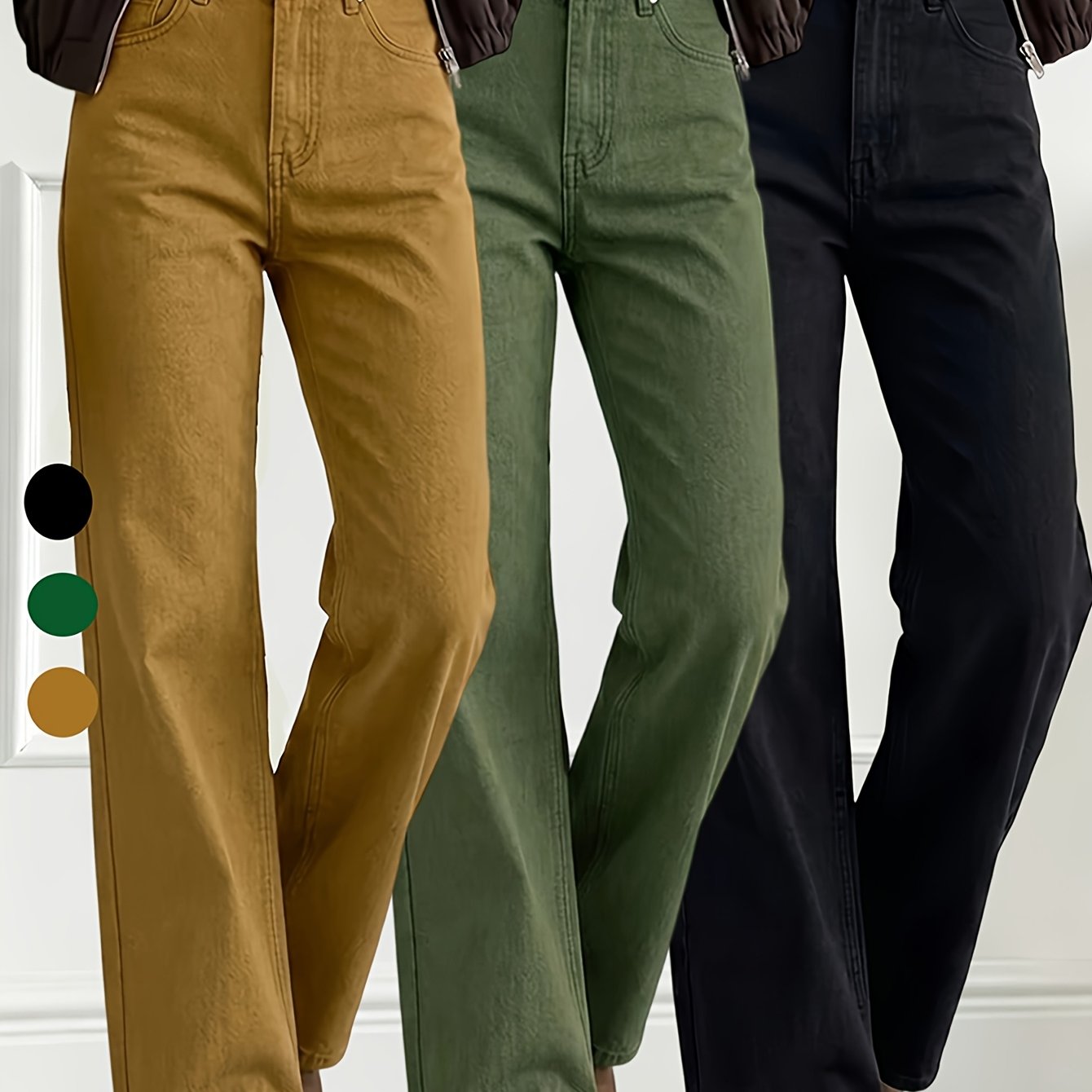 Gerade geschnittene Slim-Fit Jeans in drei Farben