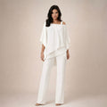 Off-Shoulder Top and Wide-Leg Trousers Set
