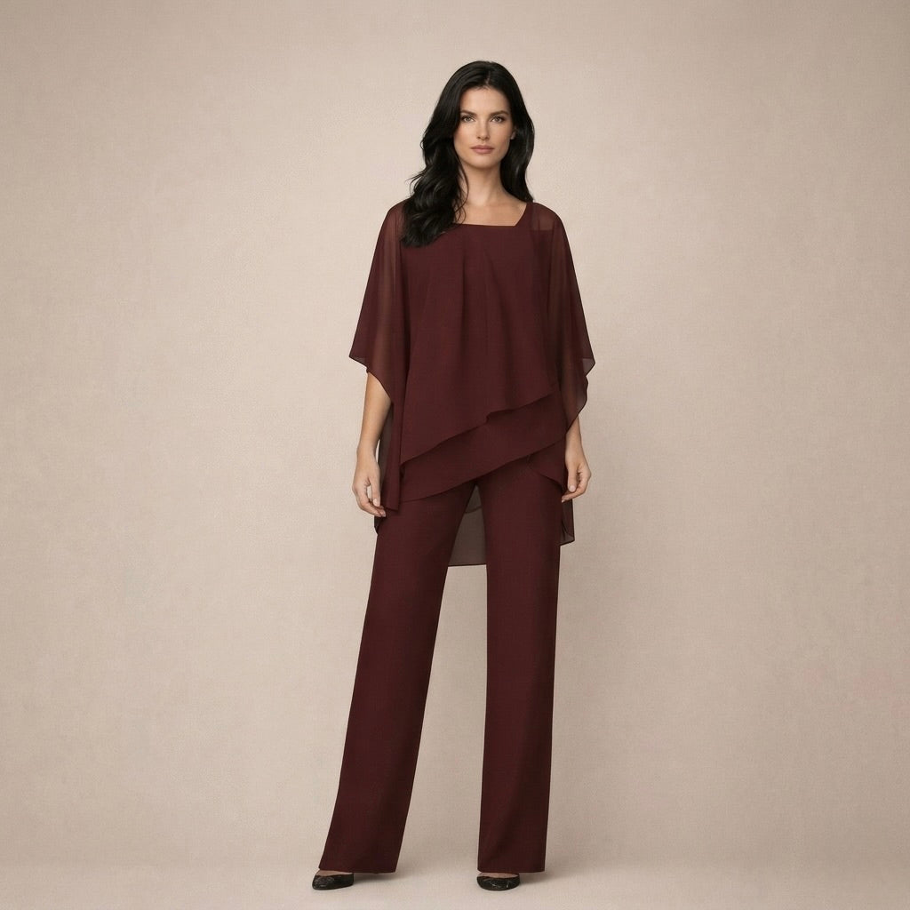Off-Shoulder Top and Wide-Leg Trousers Set