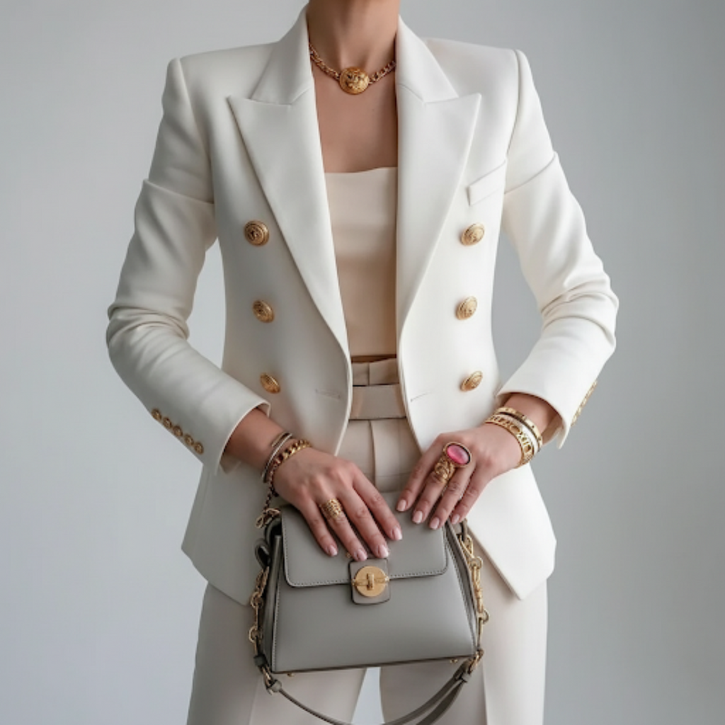 Blazer Weiß tailliert modern