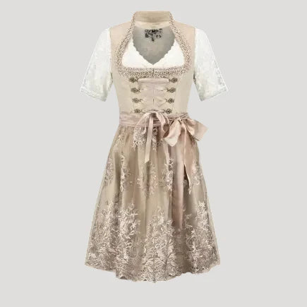 Deutsches Dirndlkleid Trachtenkleid mit Schnürmieder und Spitzenbluse