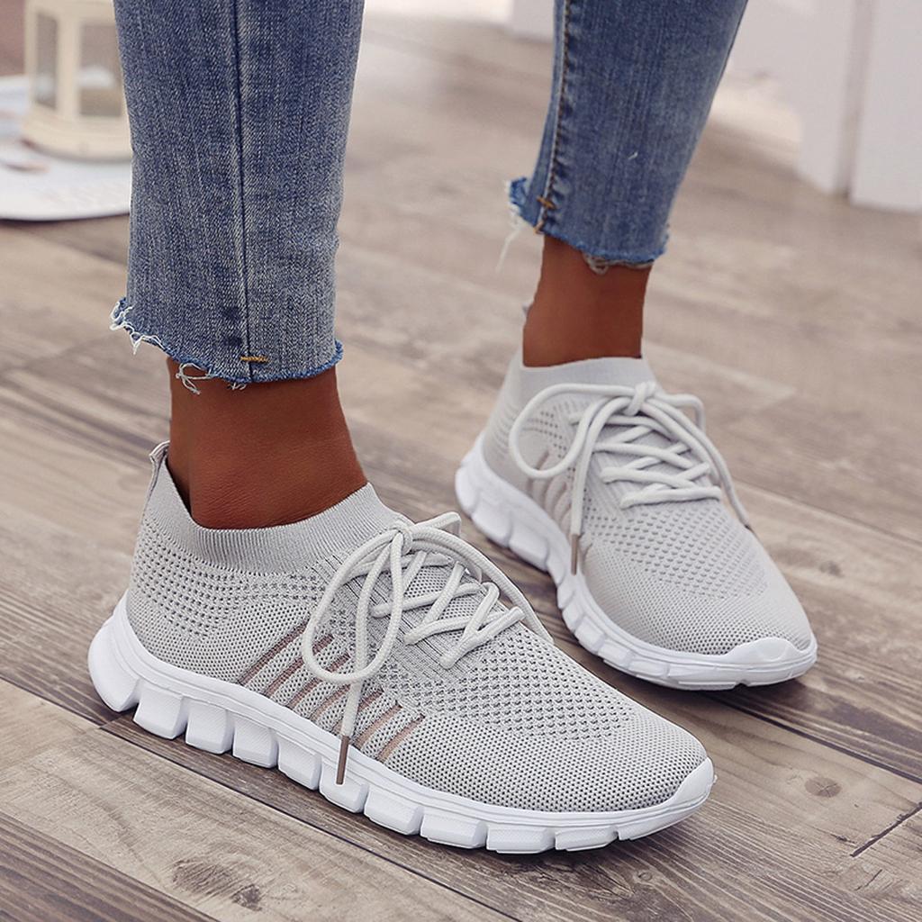 Sneaker Grau Flyknit sportlich