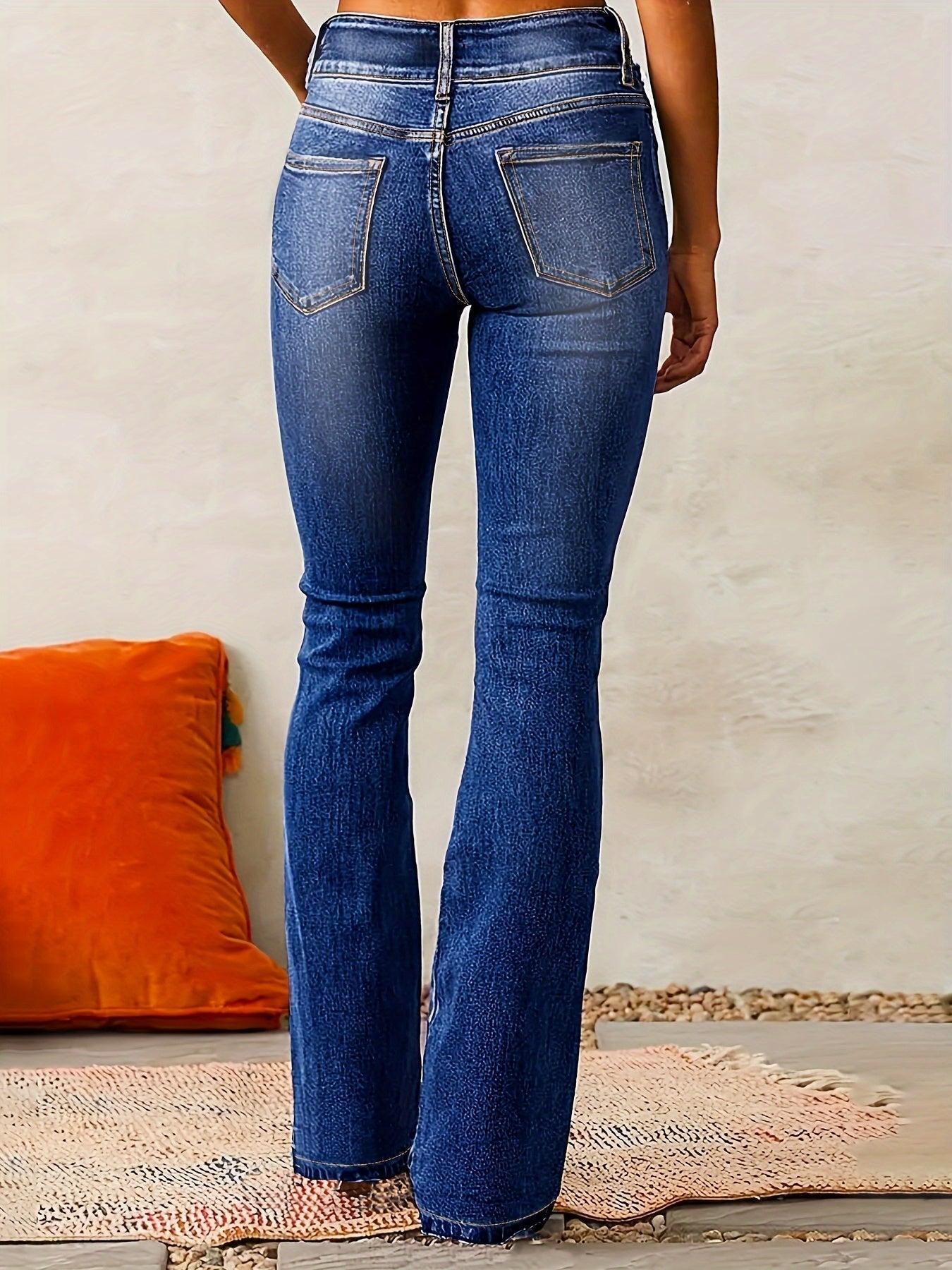 Greta | Damen High-Waist Jeans mit weitem Bein