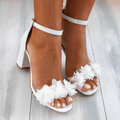 Block Heel Floral Sandals