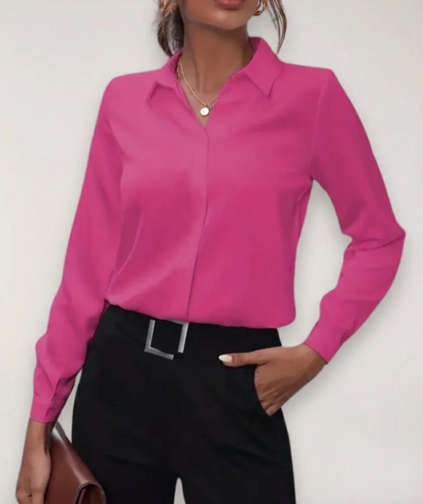 Bluse Pink Knopfleiste tailliert