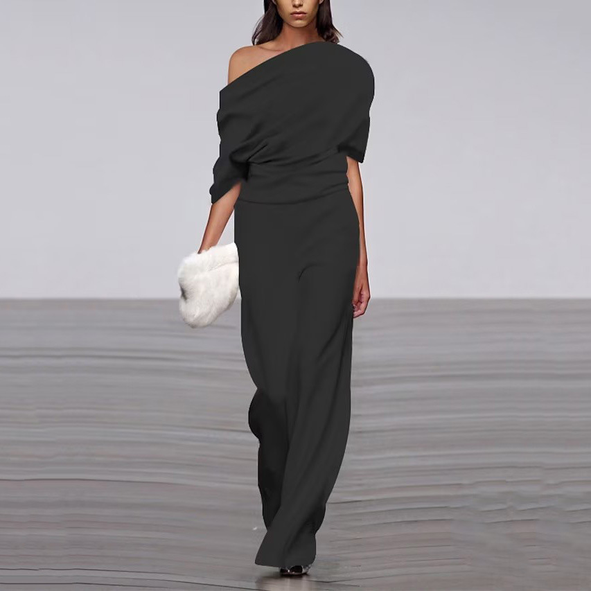 Jumpsuit One Shoulder Schwarz