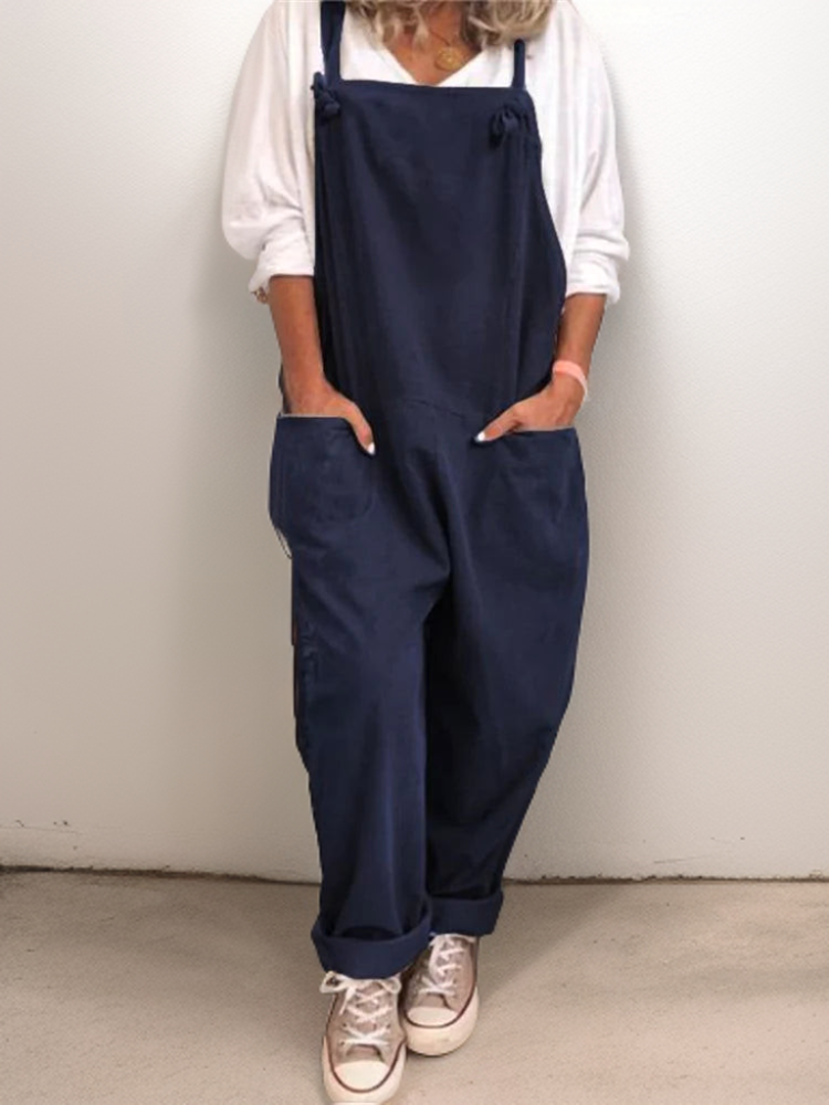 Jumpsuit Oversize Taschen Marineblau