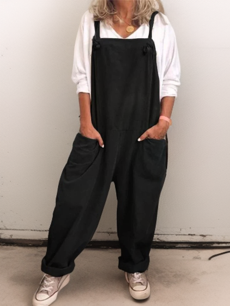 Jumpsuit Oversize Taschen Schwarz