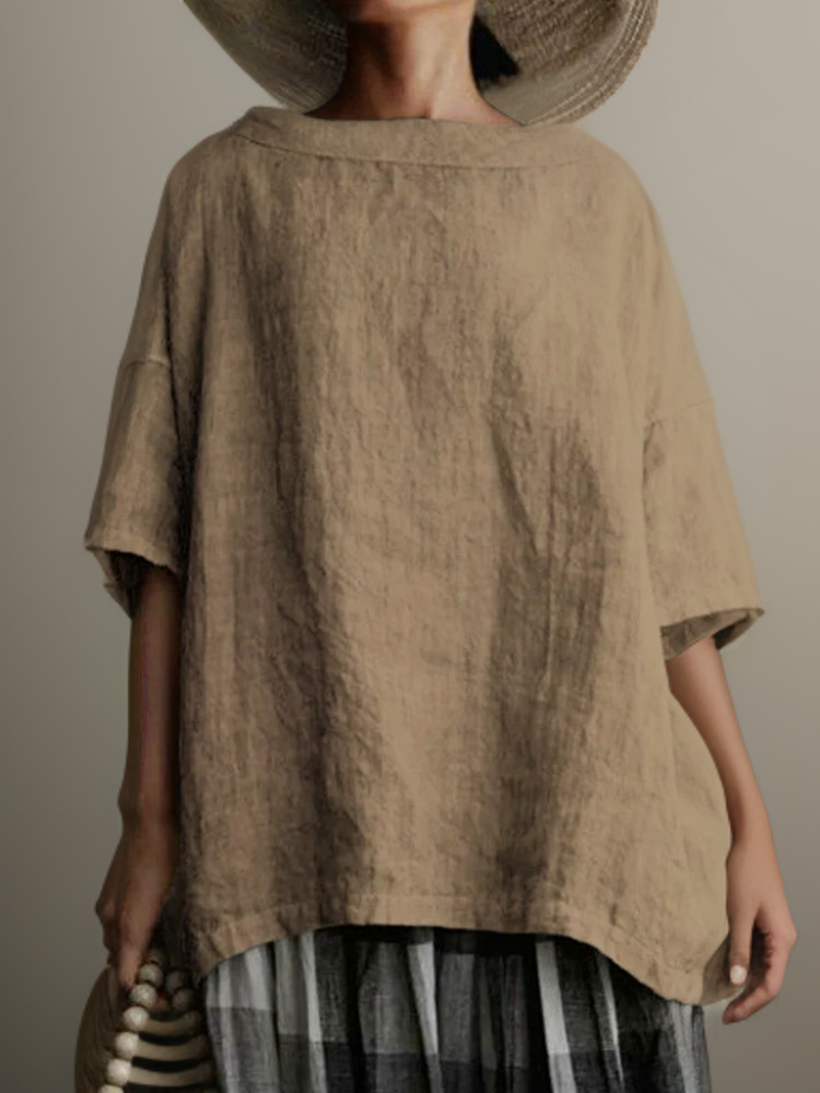 Tunika Oversized Vintage Bootsausschnitt