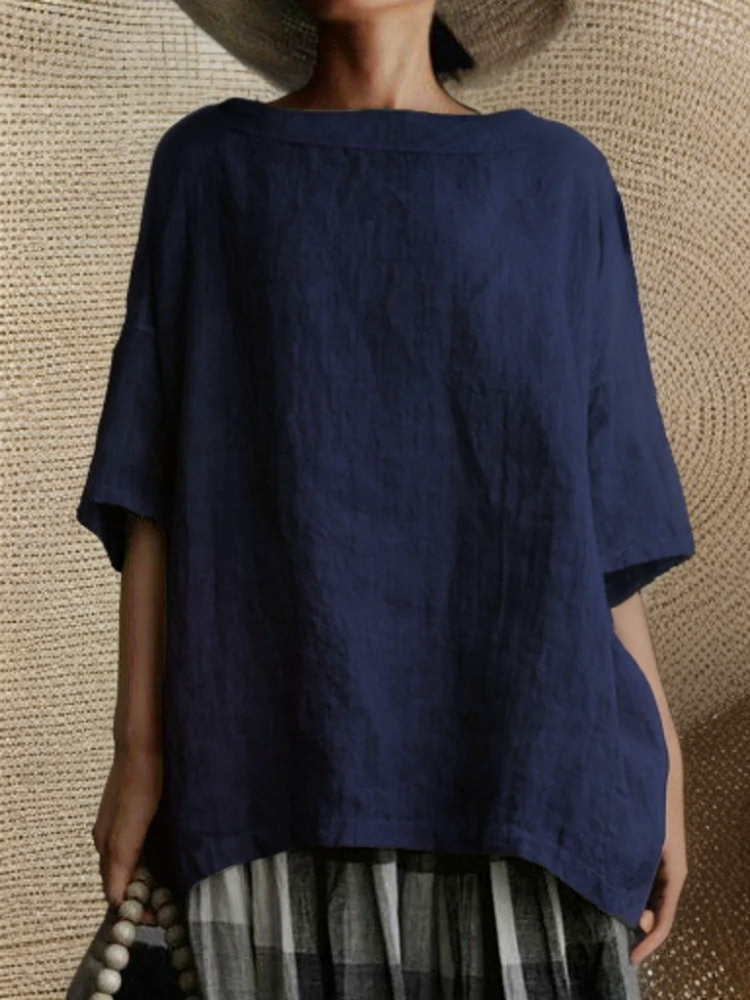 Tunika Oversized Vintage Bootsausschnitt