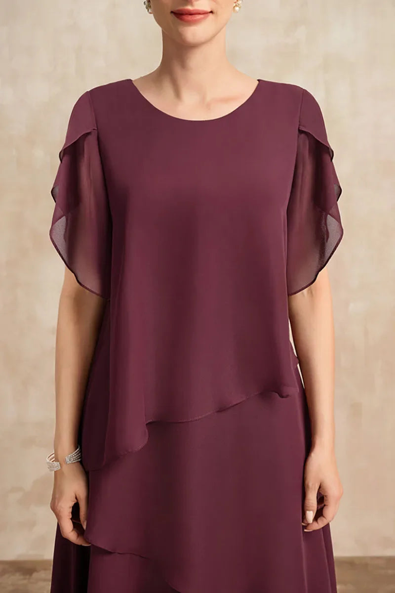 Kleid Chiffon Midi Lagen elegant