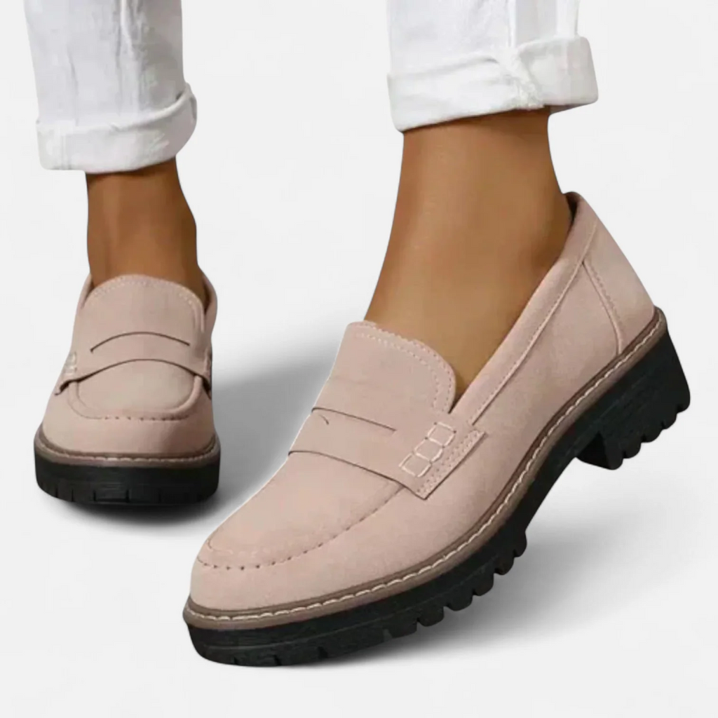 Loafer Slipper Khaki mit Chunky-Sohle