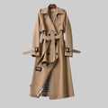 Trenchcoat lang Doppelreiher Beige