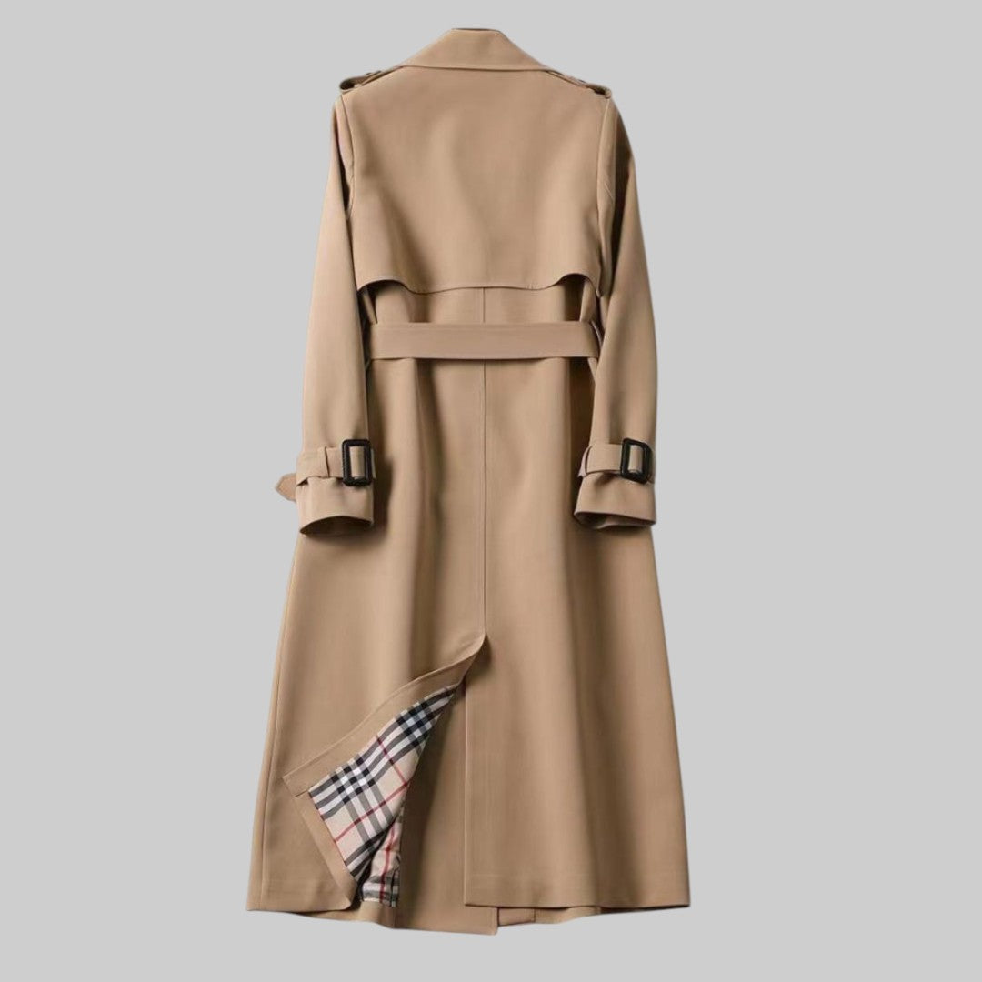 Trenchcoat lang Doppelreiher Gürtel
