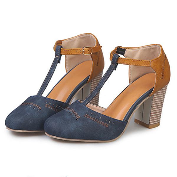 Pumps T Steg Blockabsatz Vintage