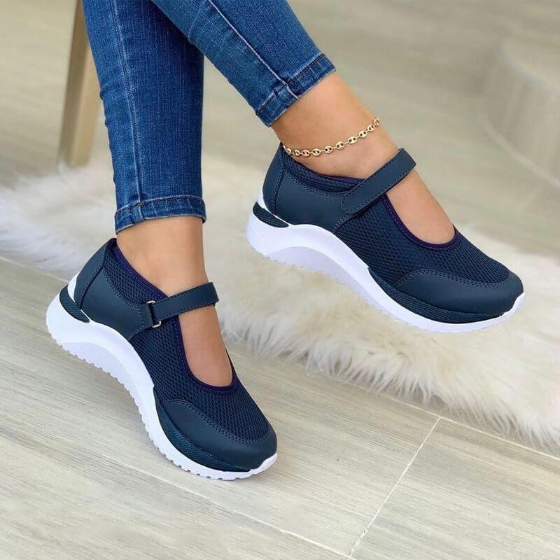 Schuhe orthopädisch Fußgewölbe Blau