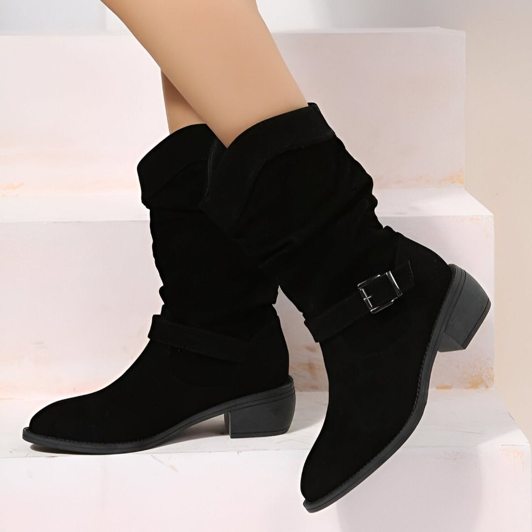 Kunst-Wildleder Winterstiefel mit warmem Plüschfutter