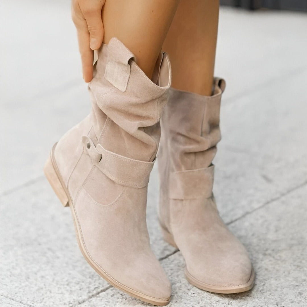 Kunst-Wildleder Winterstiefel mit warmem Plüschfutter