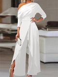Off-Shoulder Wide Leg Jumpsuit